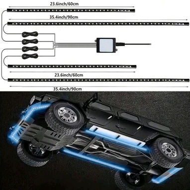 Set de luces LED RGB ajustables por aplicación para el chasis del auto. - Img 124927165