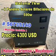 Inversor Híbrido 3kw + batería 7kw ( 4 paneles solares 590w ) - Img 58191113