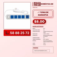 REGLETA ELECTRODOMÉSTICA 2M CON USB VPT -0104 - Img 57869579