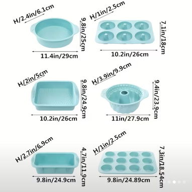 Kit de reposteria de 6 piezas, moldes grandes de Silicona resistente al calor - 2/5