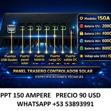 CONTROLADOR SOLAR MPPT 150A – MULTISISTEMA Novedad absoluta - Img 122380317