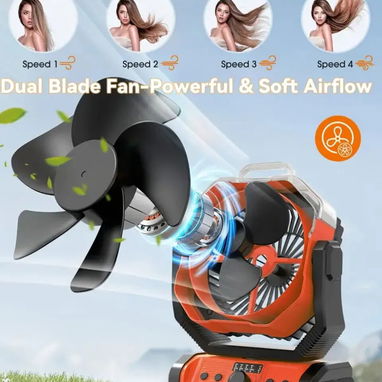 ( Agotado )Ventilador Portable 20Mil mAh+ Doble Aspa +2 Regalos (Linterna+Audifnos) 43USD/CUP - Img 120581302
