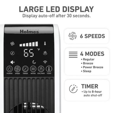 Ventilador de torre Holmes 40' traido de USA con wifi para controlar desde celular nuevo en su caja-70usd - Img 111568143