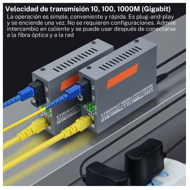 Convertidores Fibra Óptica Gigabit 10/100/1000 Ethernet (la pareja) - Img 114440657