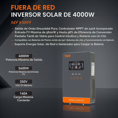 Inversor Híbrido Powermr 4000w - Img 127980000