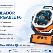 Ventilador recargable F6 Naranja - Img 55154925