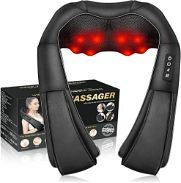 Masajeador de cuello Shiatsu, masajeador eléctrico de cuello y espalda con calor, almohada de masaje 3D para cuello, - Img 45565966