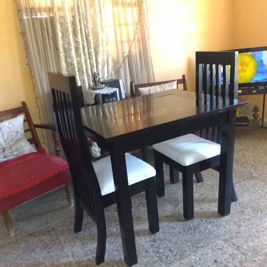 JUEGO DE COMEDOR DE TUBO Y DE MADERA - 5/5