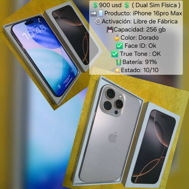 iphone 16 pro max con su caja dual Sim física venta o cambio x iPhone menor y vuelto - Img 127626402