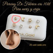 Pircing de nariz y orejas oro 10k - Img 57456028