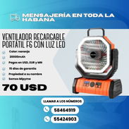 VENTILADOR RECARGABLE PORTÁTIL F6 CON LUZ LED 20000mAh NARANJA - Img 56717165