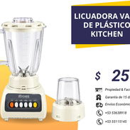 🚧 LICUADORA DE 1.5L 300W MARCA KITCHEN DE VIDRIO / CRISTAL Y PLÁSTICO 🚧 - Img 57457004