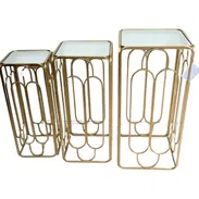 Mesa de metal con cristal - Img 57943047