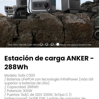 Estación de carga ANKER - 288Wh Modelo: Solix C300 - 4/4
