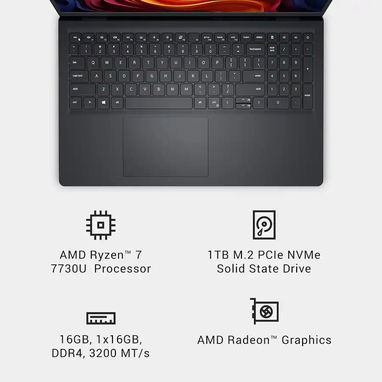 ⭕Sellada⭕ Laptop Dell 15 Tactil✅ Ryzen 7 7730U, Radeon GPU, 15.6"FHD, 16GB,1TB M.2, Copilot+, 19H, Wifi 7 😱 - Img 123340849