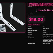 Soporte SPC blanco 120kg para compresor split, SPC wall support 120kg split 450x365mm . - Img 57371825