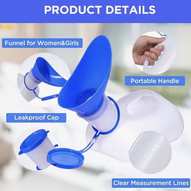 🛒 BOTELLA URINARIA CON ASA. PATO PORTABLE. ‼️ ORINAL PORTABLE - 2/6