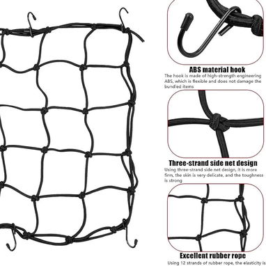 Tensor elástico tipo malla para moto 40x40cm. Red pulpo. New - 2/2