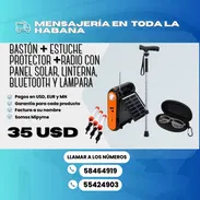 Bastón de apoyo + Estuche protector + Radio con panel solar, linterna, Bluetooth y lámpara 💲 Precio especial: 35 USD - Img 56266635