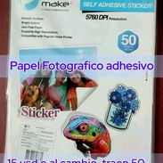 Papel fotografico adhesivo tamaño A4 en 15 usd o al cambio, el paquete trae 50 hojas ,135g/m2, llamar o escribir por wh - Img 58201565