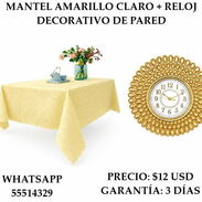 MANTEL AMARILLO CLARO+RELOJ DECORATIVO DE PARED, ENTREGA DE FACTURA, VARIEDAD DE OFERTAS ESPECIALES, ETC - Img 56009907