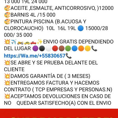 Se vende todo tipo de pintura original y con garantía solo tiene que yamarme o escribame por watssa 59619931 - Img 123959190