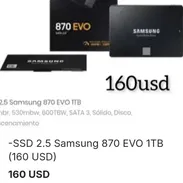 Samsung 870 EVO 1TB SSD SATA 2.5" modelo 870 EVO (160USD) - Img 58300084