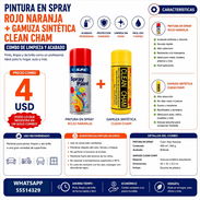 PINTURA EN SPRAY ROJO NARANJA+GAMUZA SINTÉTICA CLEAN CHAM, ENTREGA DE FACTURA, VARIEDAD DE ARTÍCULOS - Img 56944449