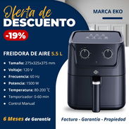 Freidora de aire, de 5.5 litros, freidora sin aceite, somos mipyme, 50796221 tlf - Img 51463863