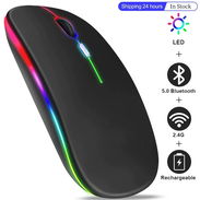 Mouse inalámbrico recargable 3 en 1 Bluetooth + USB + cable | portátil para PC, tablet y TV - Img 55017520