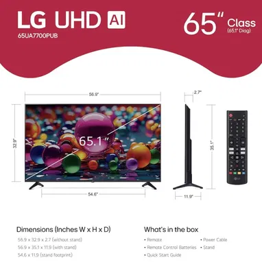 LG de 65” 4K UHD IA incorporado modelo: UA77 del 2025 Smart TV - 2/10