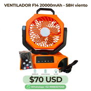 VENTILADOR RECARGABLE CON LUZ LED - MODELO F14 - 20000mAh - Img 56498845
