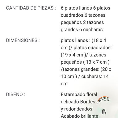 JUEGO DE VAJILLA DE PORCELANA - 2/2