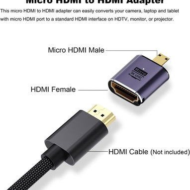 * Adaptador Micro HDMI para HDMI 8K AreMe - Img 111695533