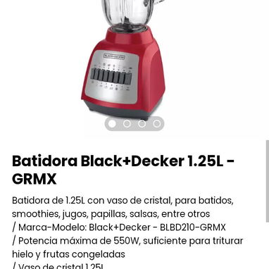Batidora Black+Decker 1.25L - GRMX. Nueva - Img 97976814