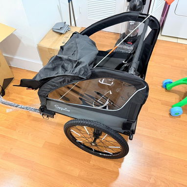 Trailer para bicicletas ,motos ,trailer para transportar niños original ,con funcion de coche de paseo. - Img 126354419