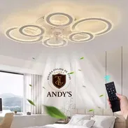 LÁMPARA DE 6 ANILLOS CON VENTILADOR Y MANDO - Img 55721705