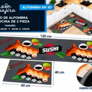 😱☕ Juego de Alfombras para Cocina 3D – 2 piezas - 4/9