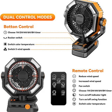 Ventilador recargable 20000mha (Color: VERDE) - 4/7