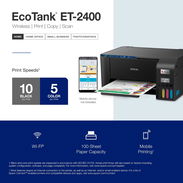 Impresora Epson - EcoTank Wireless Multifuncional NO NECESITA CARTUCHOS | Tanques RECARGABLES | MENSAJERÍA INCLUIDA - Img 55612767