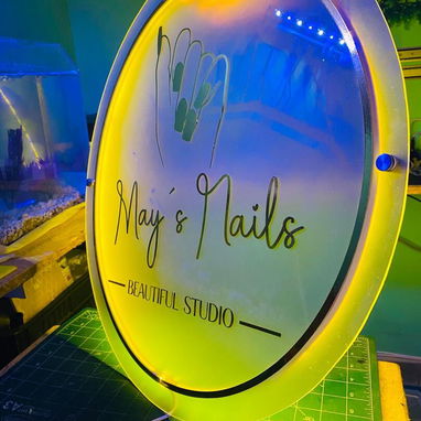 Carteles personalizados con retroiluminacion, cartel de acrilico para salón de belleza - Img 122341982