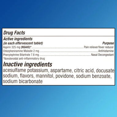 Equate Effervescent Cold Relief para la gripe analgésico y reductor de fiebre, congestión, estornudos, dolor de cabeza - Img 119597178