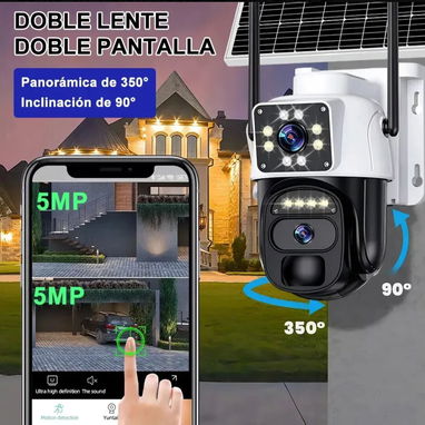Cámara d seguridad/2 paneles solar/2 lentes 10 MPX/ Wifi - Img 122776539