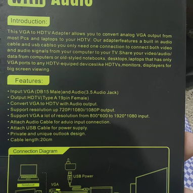 💻Adaptador vga a hdmi con alimentacion de corriente y salida de audio - Img 92571916