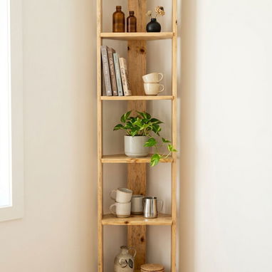 Mueble Estante Esquinero (Apoyado al piso) de Madera natural - 3/6