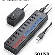 Vendo HUB marca JESWO de 11 puertos USB7 puertos de transferencia de datos + 4 puertos de carga inteligente ¡Nuevo new!! - Img 57550922