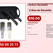 SET DE COCINA MULTIFUNCIONAL DE TABLA + CUCHILLO + RALLADORES VPT#-0162 - Img 56829016