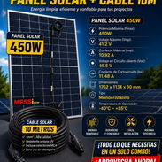 COMBO DE PANEL SOLAR 450W BIFACIAL MONOCRISTALINO + Cable solar de 10 Metros - Img 56454949