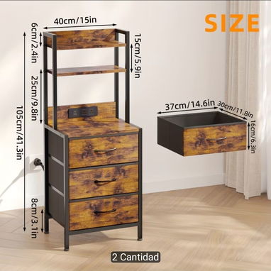 Estante de metal y madera / mesa de noche de pared (venta por pieza) - 8/10