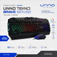 Combo Gamer Unno Tekno Brave BRV82 Teclado y Mouse Retroiluminados Anti-Ghosting DPI Ajustable Cable Trenzado - Img 55811235